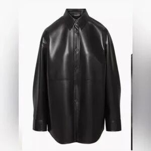 Babaton Faux Leather Pelli shirt jacket